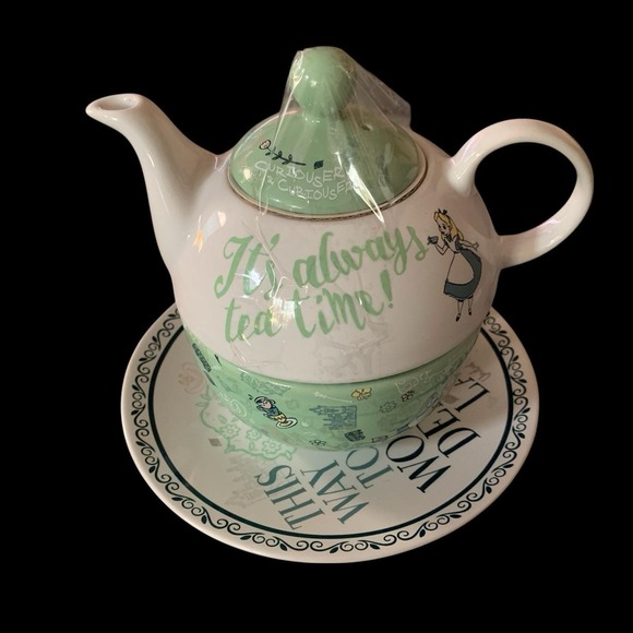 Disney Other - Disney Alice In Wonderland It's Always Tea Time Tea Set W/ Teapot,cup, Saucer
